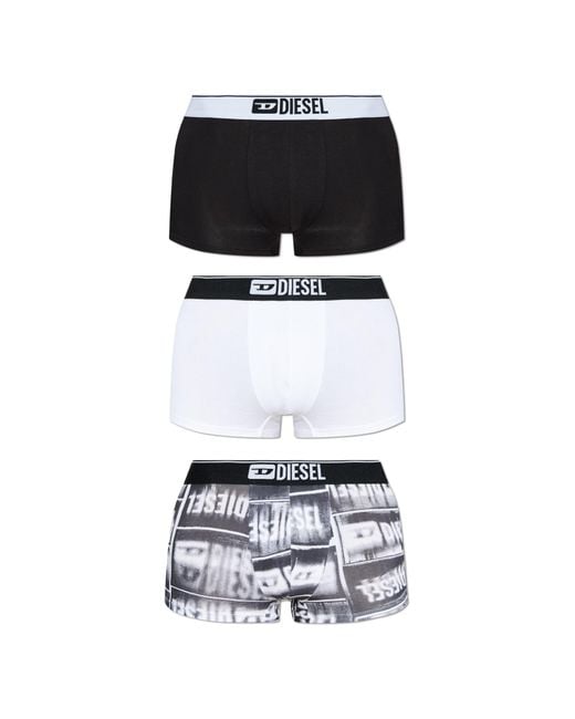 DIESEL Black 3-Pack Of Boxer Shorts 'Damien-D-Box-3Pack' for men