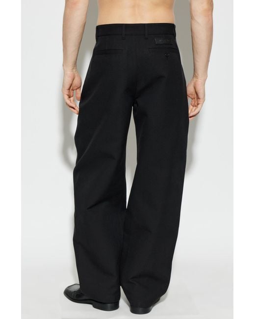 Givenchy Red Cotton Trousers With Logo Patch for men
