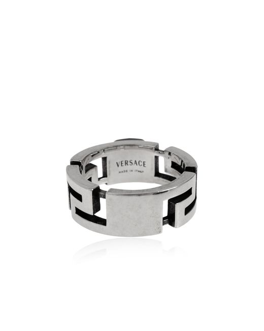 Versace Metallic Ring With Stone