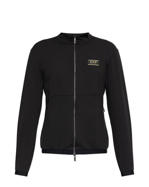 EA7 Black Trousers With Logo for men