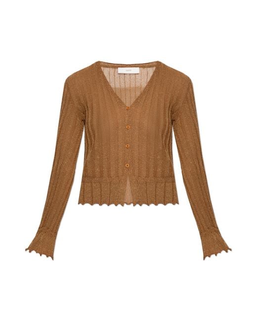 Akep Brown Cardigan With Lurex Thread