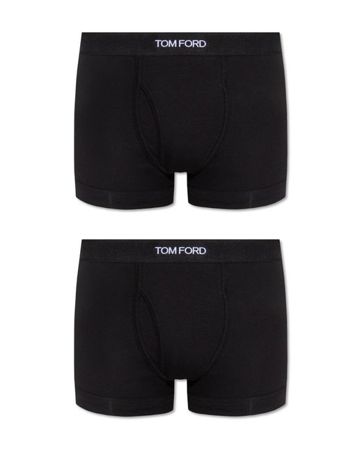 Tom Ford Black Branded Boxers Two-Pack for men