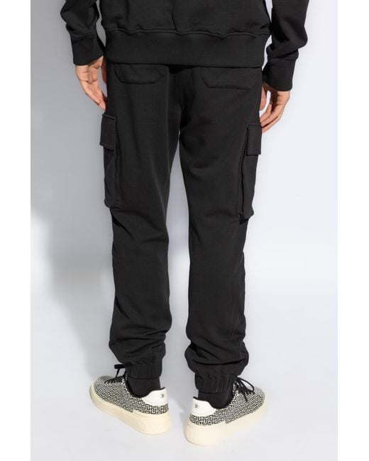 Balmain Black Cargo Sweatpants for men