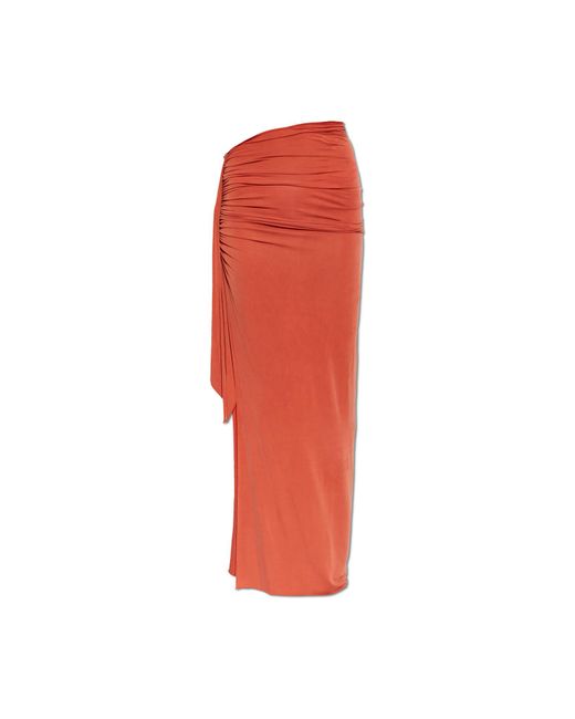 Balmain Red Skirt With A Slit