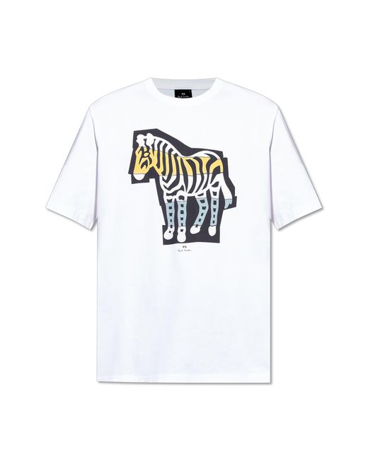 Paul Smith White T-Shirt With Colorful Print for men