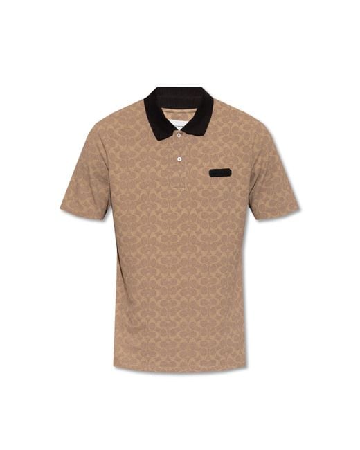COACH Natural Appliquéd Polo Shirt for men