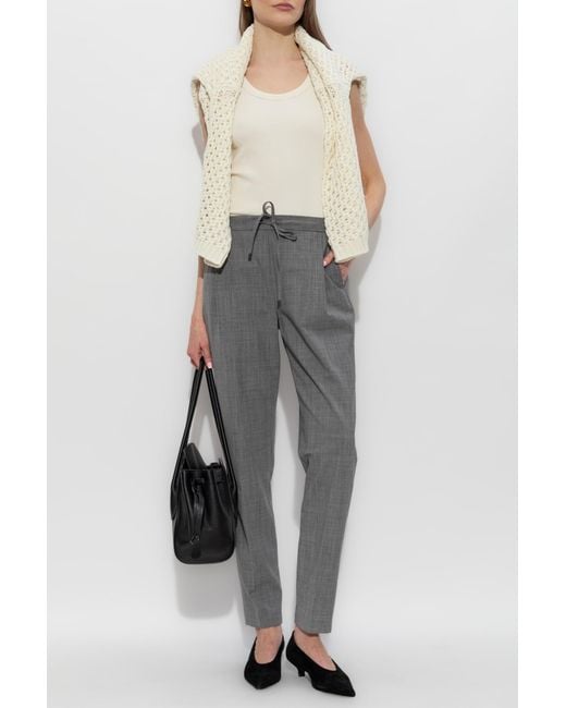 Fabiana Filippi Gray Wool Pleated Trousers