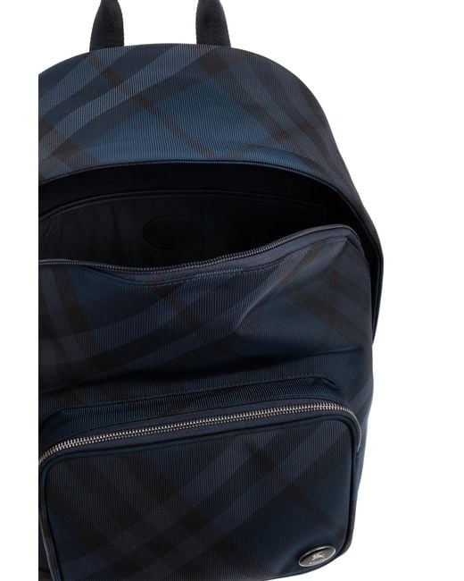 Burberry Blue Grid Backpack for men