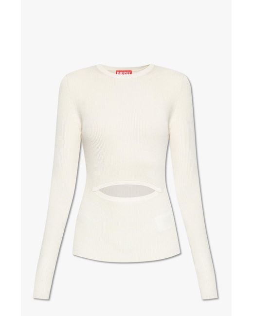 DIESEL White 'M-Peris' Ribbed Top