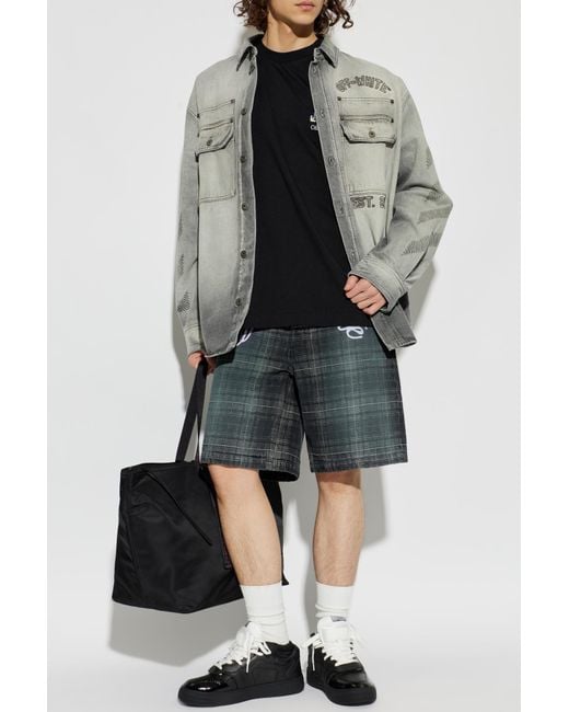 Off-White c/o Virgil Abloh Gray Denim Shirt With Pockets for men