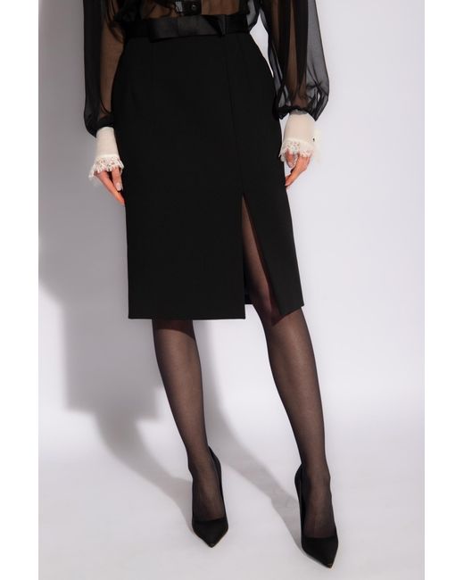 Dolce & Gabbana Black Wool Skirt,