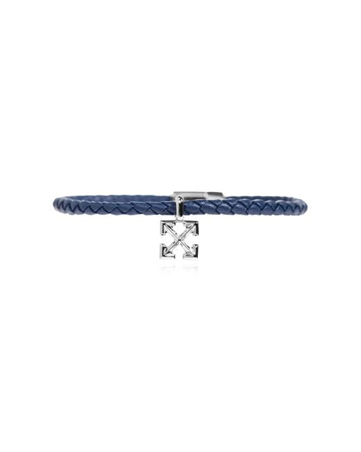 Off-White c/o Virgil Abloh Blue Leather Bracelet for men