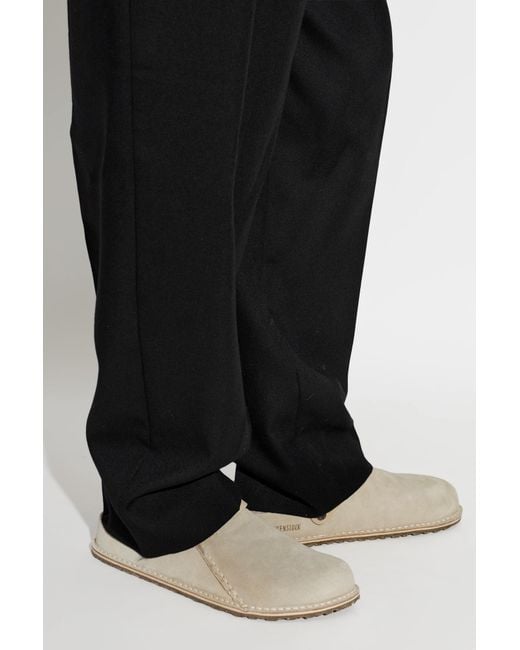 Birkenstock White 'Lutry Premium Suede' Shoes for men
