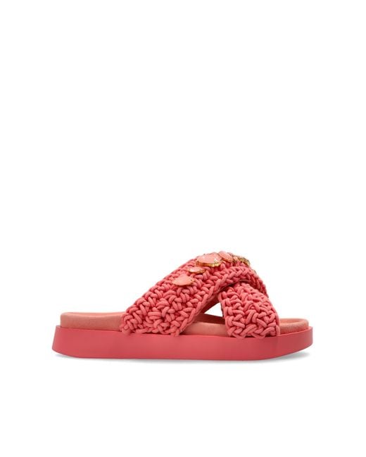 Inuikii Red Woven' Slides