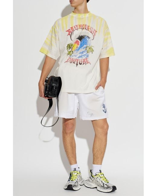 Balenciaga White Printed Shorts for men