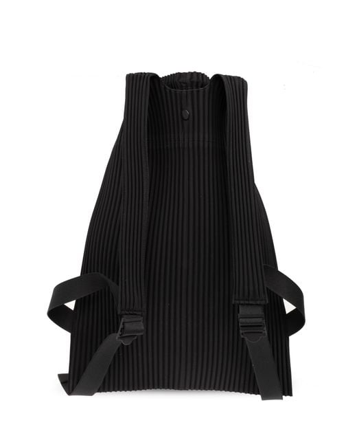 Homme Plissé Issey Miyake Black Pleated Backpack for men