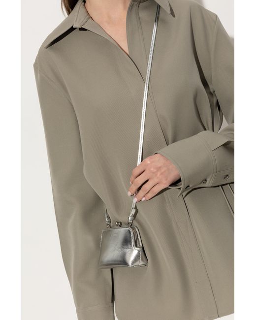 Jil Sander White 'Goji Micro' Shoulder Bag