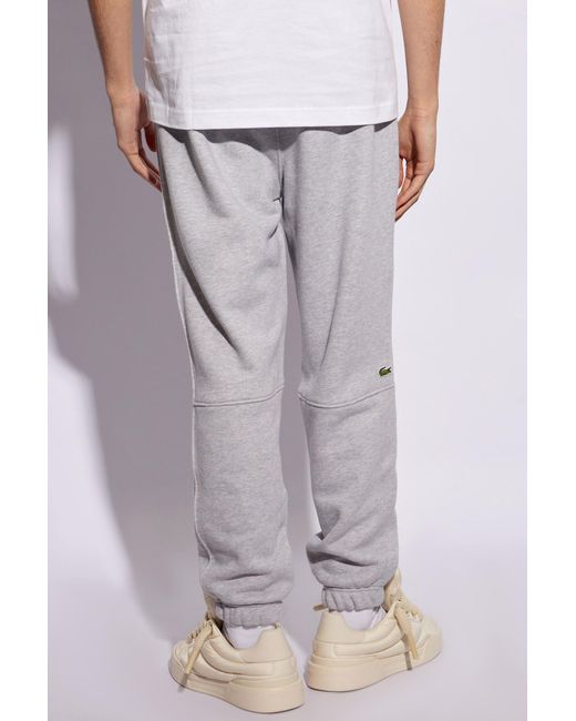 Lacoste Gray Sweatpants With Patch, for men
