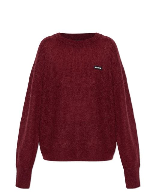 ROTATE BIRGER CHRISTENSEN Red Sweater With Logo