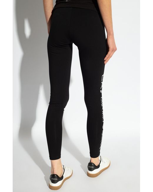 EA7 Black Leggings With Logo,