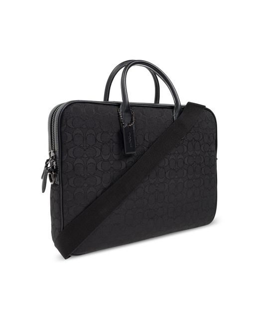 COACH Black Document Bag for men