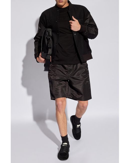 Emporio Armani Black Shorts With Logo, for men