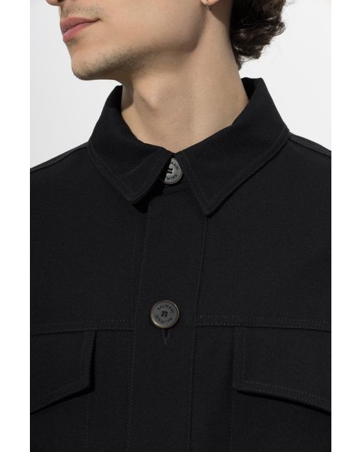 Balmain Black Wool Jacket for men