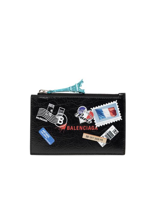 Balenciaga Black Leather Card Holder for men