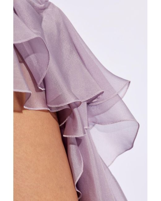 Blumarine Purple Ruffled Skirt