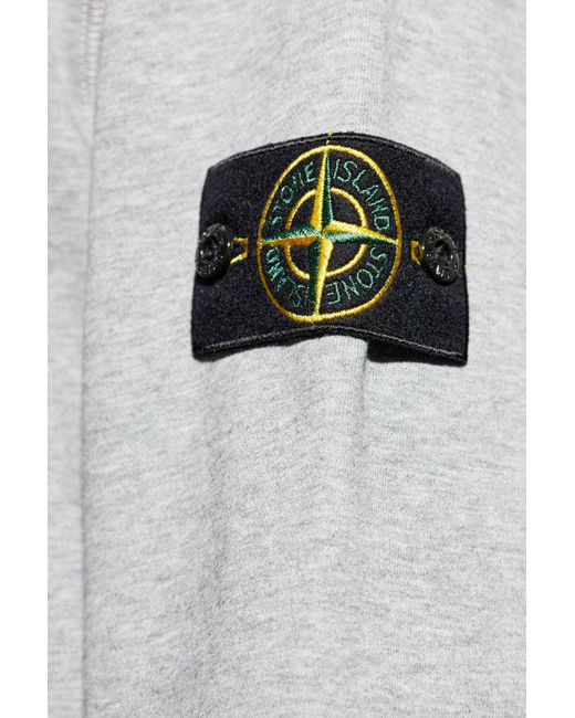 Stone Island Gray Sweatshirt With Detachable Patch for men