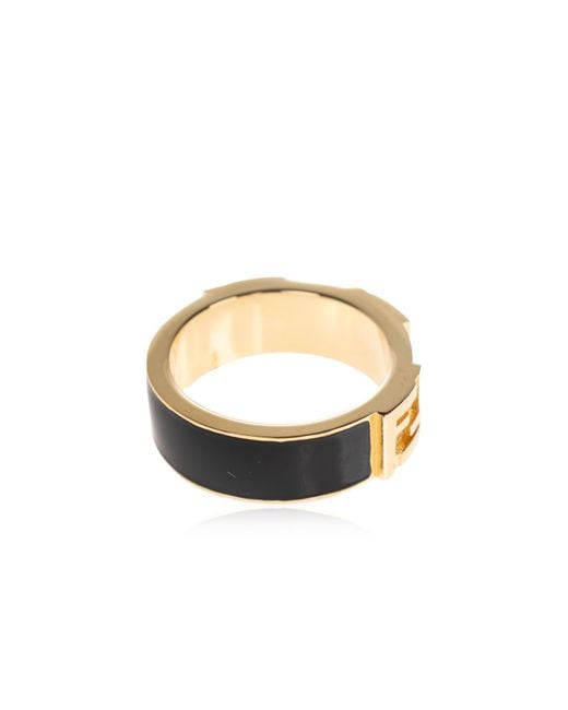 Fendi Black Brass Ring