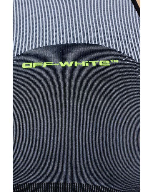 Off-White c/o Virgil Abloh Blue Short Off-Shoulder Top