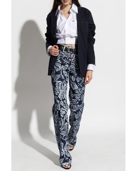 DSquared² Blue Single-Vent Blazer