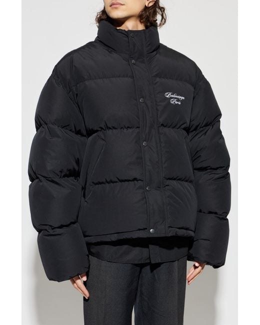 Balenciaga Black Puffer Jacket With Logo for men