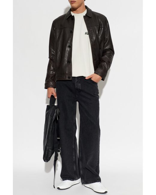 AllSaints Black 'Nates' Leather Jacket for men