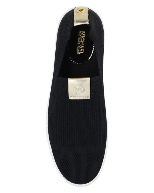 MICHAEL Michael Kors Black Logo-embossed Sneakers,