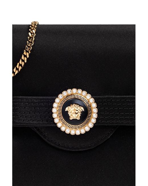 Versace Black Clutch With Appliqué
