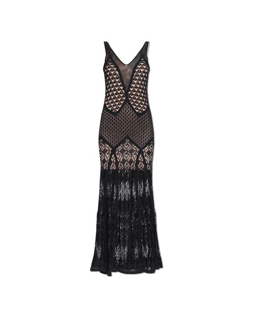 Blumarine White Lace Dress With Spaghetti Straps