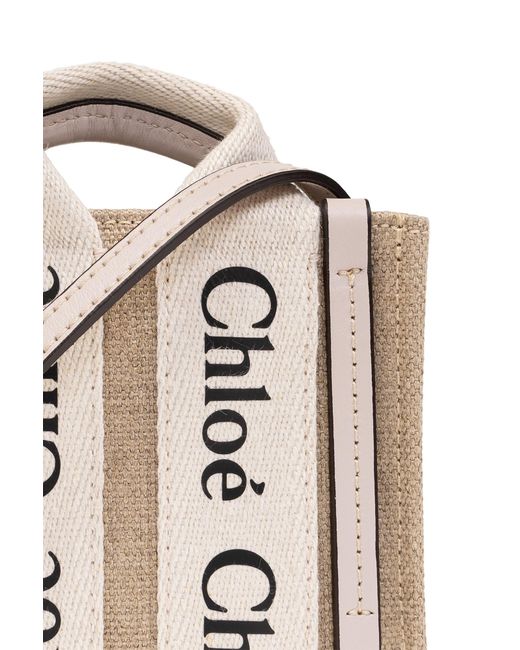 Chloé Natural 'Woody Nano' Shoulder Bag