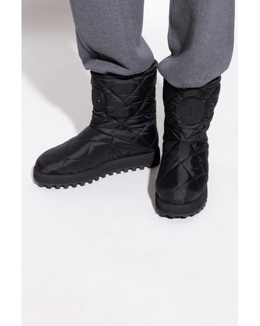 Dolce & Gabbana Black Snow Boots With Logo for men