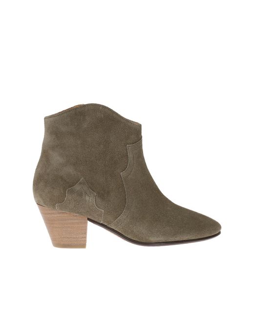 Isabel Marant Green Dacken Suede Ankle Boots