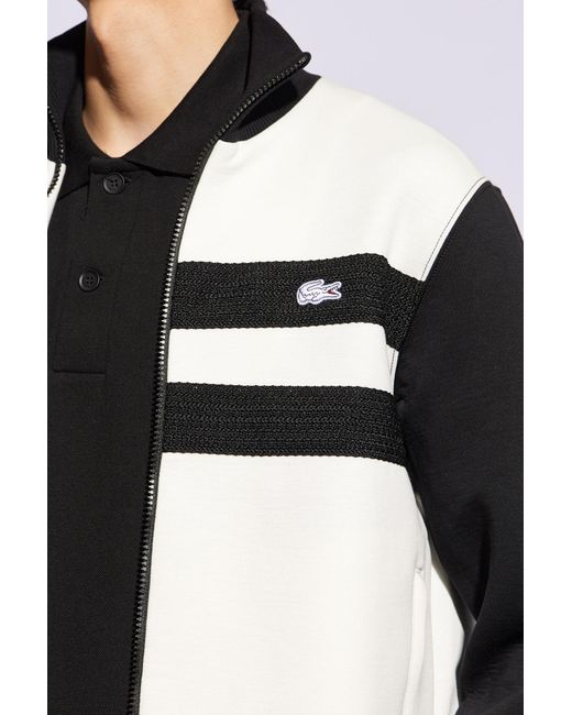 Lacoste Black Sweatshirt With Patch, for men
