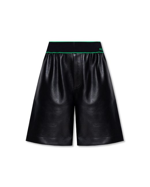 Bottega Veneta Black Leather Shorts