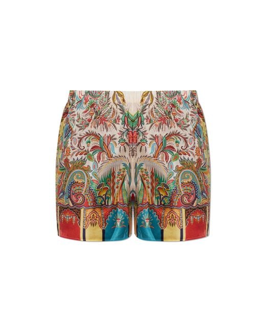 Etro White Silk Shorts