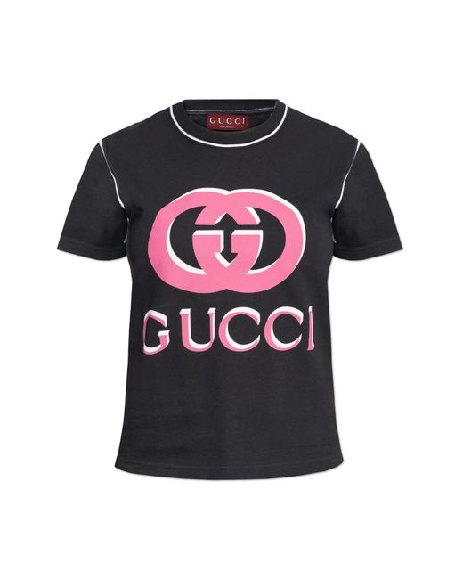 Gucci Black T-Shirt With Logo, '