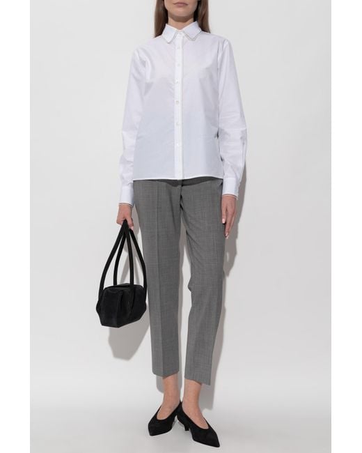 Fabiana Filippi Gray Wool Pleated Trousers