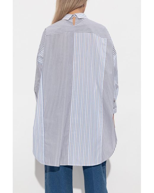 Marni Gray Shirt With Stripe Pattern