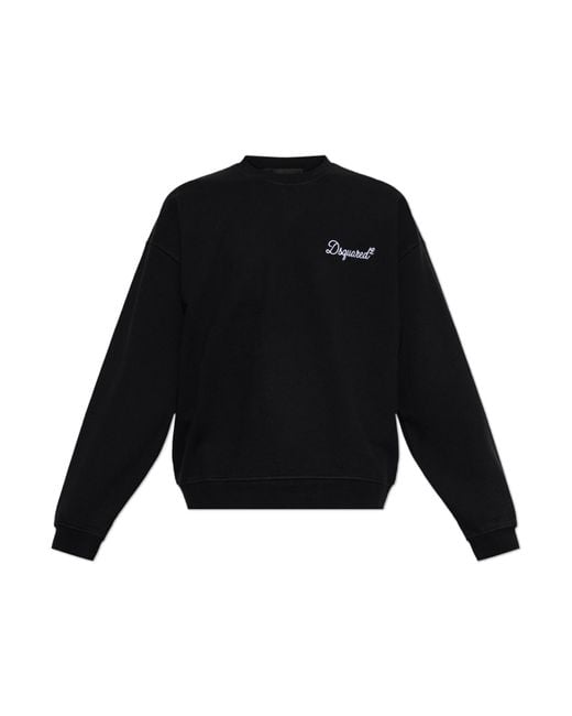 DSquared² Black Sweatshirt With Logo for men