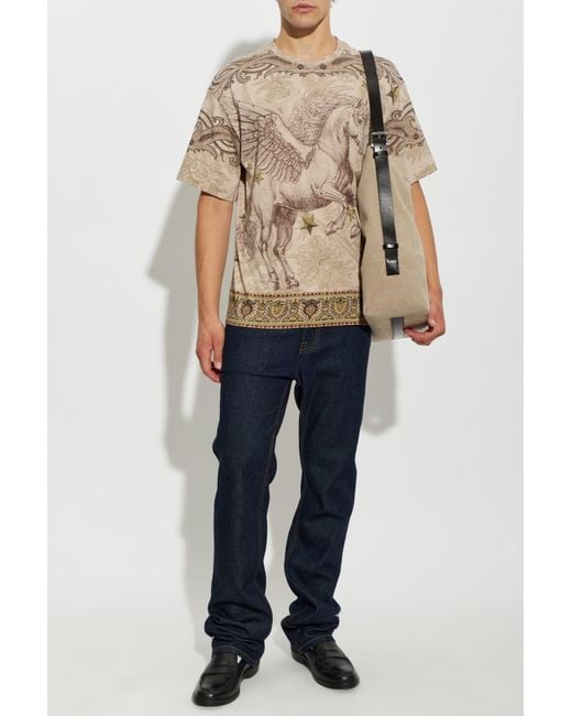 Etro Blue Patterned T-Shirt for men