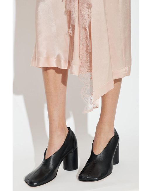 MM6 by Maison Margiela Black Leather Heeled Shoes